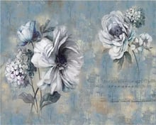 Beibehang Mural painting hand-painted flowers blue TV background wall wallpaper home decoration living room bedroom 3d wallpaper 2024 - buy cheap