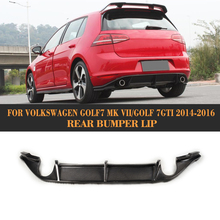 Carbon Fiber Car Rear Bumper Diffuser Lip spoiler For Volkswagen VW GOLF 7 GTI Standard 14-16 dual exhaust one out Black FRP 2024 - buy cheap