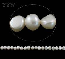 Baroque Cultured Freshwater Pearl Beads for making diy Jewelry Bracelet necklace natural, white, 8-9mm Approx 14.2 Inch Strand 2024 - buy cheap