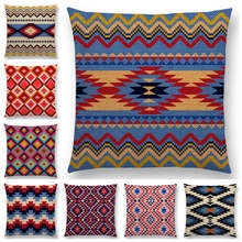 Colorful Aztec Geometric Pattern Tribal Prints Abstract Rainbow Ethnic Plaid Decorative Cushion Cover Sofa Throw Pillow Case 2024 - buy cheap