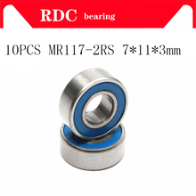 10PCS ABEC-5 MR117-2RS MR117 2RS MR117 RS MR117RS 7x11x3 mm Blue rubber sealed miniature High quality deep groove ball bearing 2024 - buy cheap