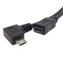 Удлинительный кабель с левым углом 90 градусов Micro USB 2,0 штекер на Micro USB 2,0 гнездо 0,5 м 50 см 2024 - купить недорого
