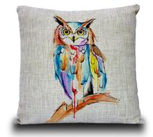 Creative Watercolor Owl pillow, Modern Retro Bird Pillow cushion ,Linen Pillow in Home decoration sofa cushions 2024 - buy cheap