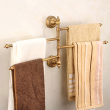 Toalleros de cobre antiguo para el hogar, estante giratorio de toalla, colgador de pared para baño europeo 2024 - compra barato