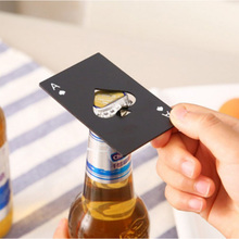 Abrebotellas de cerveza con tarjeta de póker, Abrebotellas de acero inoxidable personalizado, herramienta de cocina, barra de pala 2024 - compra barato