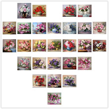 5D DIY Diamond Painting Flowers Of Basket Cross Stitch Kits Diamond Embroidery Lilac Rose Mosaic Oil Painting Home Decoration 2024 - buy cheap