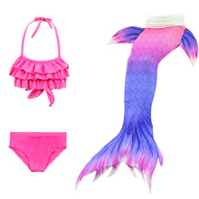 Kids Mermaid Costumes The Tail of Mermaid For Swimwear Bikini Bathing Suit 3pcs Dress for Girls With Flipper Monofin For Swim 2024 - buy cheap