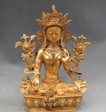 Chinese Buddhism Bronze Copper green Tara Kwan-Yin Guan yin Bodhisattva Buddha 2024 - buy cheap