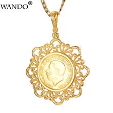 WANDO Newest Big Napoleon Coin Pendant Necklaces For Women/Men Gold Color Africa Arab Coins Metal Copper Jewelry Gifts 5cm P32 2024 - buy cheap