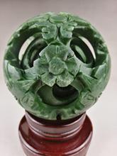 Chinese old green jade carved fengshui dragon magic with wood base 10cm 2024 - buy cheap