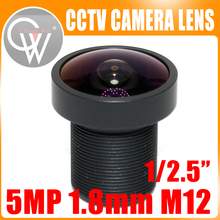 5 pçs/lote 5MP 1.8mm lente 1/2. 5 "HD Wide Angle IR Sensível FPV Camera lens para CCTV Câmera HD câmera ip 2024 - compre barato