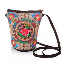 2019 Vintage Boho Style Ethnic Embroidered Shoulder Bags Small Zippers Portable National Handbags For Female 2024 - buy cheap