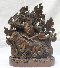 Bi001537-estatua de Buda, budismo tibetano, Protector de bronce, deidad, oveja, cabra, 8" 2024 - compra barato