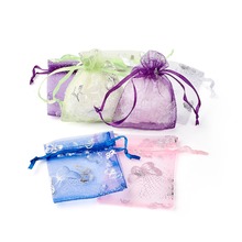 Bolsas de Organza rectangulares para embalaje y exhibición de joyas, Color aleatorio, accesorios, 9x7cm, venta al por mayor, envío gratis 2024 - compra barato