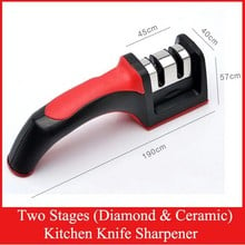 Two Stages (Diamond & Ceramic) Kitchen Knife Sharpener ,Sharpening Stone Household Knife Sharpener Kitchen Knives Tools 2024 - buy cheap