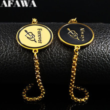 2 pcs Fashion Couple Love Stainless Steel Chain Bracelets Women Gold Color Bead Bracelet Jewelry armbanden voor vrouwen B18364 2024 - buy cheap