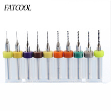 FATCOOL 10pc Carbide Drill Bits Micro Engraving CNC PCB Endmill Making Hole Aluminum Wood Acrylic Plastic 0.3mm to 1.2mm 2024 - buy cheap