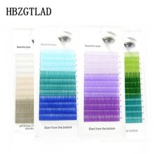 HBZGTLAD C/D curl 0.07/0.1mm 8-15mm false lashes blue+green+purple grey eyelash individual colored lashes Faux eyelash extension 2024 - buy cheap