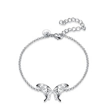 Fashion Silver Plated Women Bracelets Exquisite Hollow Butterfly Pendant Drop Bracelet Link Chain Lobster Claps Jewelry Gift 925 2024 - buy cheap