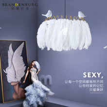 Nordic feather pendant light warm children bedroom Scandinavian  lamp Hanging Lamp E27 Indoor 2024 - buy cheap