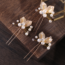 3PCS Luxury Wedding Orchid Leaves Hair Pin Clip Tiara Simulated Pearl Crystal Bridal Wedding Hair Accessories For Women Jewelry 2024 - buy cheap