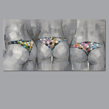 MUTU-lienzo al óleo abstracto de tres caderas grises, imagen artística de pared grande para sala de estar, sin marco, decoración moderna del hogar 2024 - compra barato