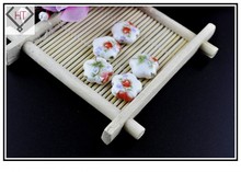 100pcs Jewelry Beads Charms Ceramic 15mm Red Flower Hand Painting Printing Porcelain Loose Spacer Beads Wholesale 2024 - buy cheap