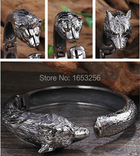 Biker 316L Stainless steel Lion/ wolf / tiger charms Bracelet Cuff Open Bangle Charming Men's  Gifts 2024 - buy cheap