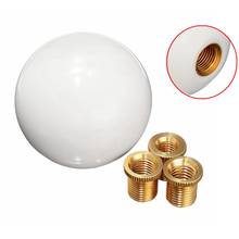 1 Set Universal Car Glossy Gear Shift Knob White Round Ball Resin Gear Stick Shift Lever Knobs Shifter 2024 - buy cheap