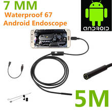 5M Length Endoscope Borescope USB Android Inspection Camera HD 6 LED 7mm Lens 720P Waterproof Car Endoscopio Tube mini Camera 2024 - buy cheap