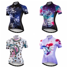 Ciclismo jérsei feminino maillot ciclismo mtb corrida de bicicleta roupas roupas roupas de curto secagem rápida roxo 2024 - compre barato