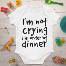 DERMSPE New Casual Summer Baby Boy Girl Short Sleeve Letter Print I'm Not Crying I'm Ordering Dinner Romper Newborn Baby Clothes 2024 - buy cheap