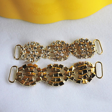 New Arrival Gold Metal Crystal Rhinestone Bikini Connectors For Women Luxury Buckles For Swimming & Shoes Decoration 10pcs/lot 2024 - buy cheap