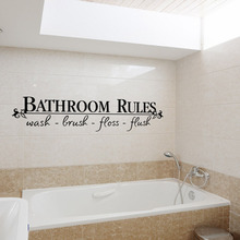 Hot sale "bathroom rules" Wall Sticker Bathroom Decoration Toilet Art Wall Decal Decor removable New 2024 - buy cheap