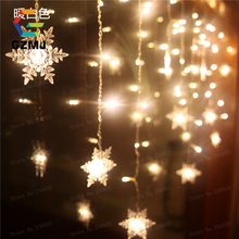 10M 100LED vacaciones iluminación LED hadas luces Navidad decoración para fiesta de boda Cadena de luz copos de nieve hogar al aire libre impermeable 2024 - compra barato