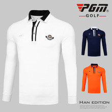 PGM Golf Мужская осенне-зимняя футболка с длинными рукавами анти ветер и тепло Спортивная тренировочная футболка для гольфа 2024 - купить недорого