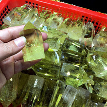 Torre de cristal de quartzo, cristal amarelo natural de ponto único, gemas de cristal de obeliscos, mimo 2024 - compre barato