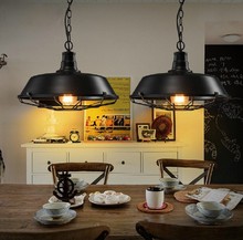 Luminária pendente retrô de ferro estilo loft, arte industrial, vintage, iluminação para sala de jantar, lâmpadas penduradas, colgantes 2024 - compre barato
