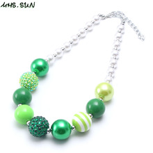MHS.SUN Spring color handmade girls kids chunky beads necklace cute baby bubblegum diy toy necklace child gumball jewelry 1pc 2024 - buy cheap