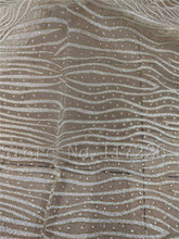 Good looking 5yards hand print glitter tulle mesh lace fabric JRB-72103 for wedding dress in off white 2024 - buy cheap