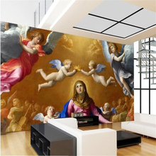 wellyu  wall papers home decor Custom wallpaper  European Christian church painting TV background wall papel de parede infant 2024 - buy cheap