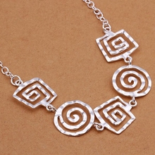 wholesale fine silver plated necklace fashion jewelry chain necklaces & pendants women men collar SN350 2024 - buy cheap