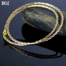 BOCAI 2020 new style  S925 sterling silver necklace  jewelry craftsmanship fashion  Thai silver women's twist necklace 2024 - buy cheap