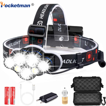 Headlight USB Rechargeable 7 LED Headlamp Powerful Head Light Lantern Bicycle Head Lamp with 18650 Battery 2024 - buy cheap