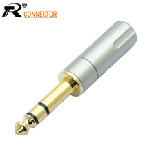 1pc New arrival Copper Jack 6.35mm Gold-plated Audio Plug Connector 6.35mm stereo Plug Assembly Microphone Connector 2024 - buy cheap