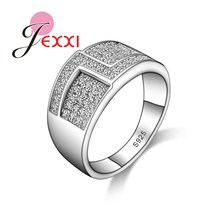 Anillo de compromiso con diamantes de imitación para mujer, joyería de boda con sello de plata de estilo Simple, a la moda 2024 - compra barato