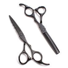 5.5In. 16cm Customized Logo 440C Black Color Professional Hairdressing Scissors Cutting / Thinning Scissors Hair Scissors C1010 2024 - buy cheap
