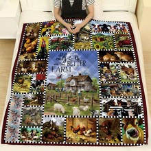 Summer Farm Animals Print Quilt For Kids Back to School Adults Bed Soft Warm Thin Blanket Cotton Quilt King Size Wholesale 2024 - compre barato