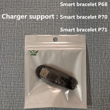 Carregador usb de conexão magnética, acessórios inteligentes carregador p68 pulseira inteligente p70 p71 2024 - compre barato