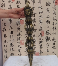 Tibet Mosteiro Cobre Bronze Hayagriva Buda Phurpa Dagger Talismã 2024 - compre barato